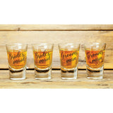 Lillian Rose Set of 2 BRIDESMAID and 2 GROOMSMAN Shot Glasses