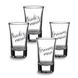 Lillian Rose Set of 2 BRIDESMAID and 2 GROOMSMAN Shot Glasses