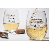 Lillian Rose Mama's Set of 2 Stemless Wine Glasses with Assorted Sayings