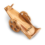 Light Pine Wood Wine Bottle Cart