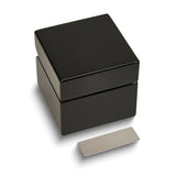 Black Wood Square Box With Clock and Compass and Engraving Plate