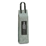 Uncork and Unwind Grey Felt and Black Leather Wine Tote with Snap Closure