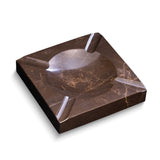 Handcrafted Amber Emperador Marble Square Cigar Ashtray