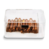 Clear Acrylic 60-Cigar Humidor with Magnetic Closure