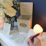 Wedding Wishes Keepsake Box with Engraving Plate and 100 Heart-Shaped Paper Slips