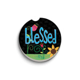 BLESSED Floral Absorbent Stone Car Coaster