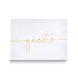 GUESTS Suede Leather Guest Book