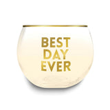 Gold-tone BEST DAY EVER Roly Poly Glass