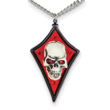 Glass Baron Skull Silver-tone Handcrafted Glass Necklace