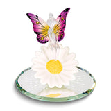 Glass Baron Daisy with Sunburst Fairy Handcrafted Glass Figurine