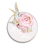 Glass Baron FOREVER AND ALWAYS Flower with Hummingbird Handcrafted Glass Figurine