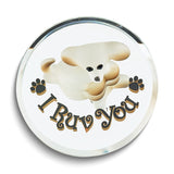 Glass Baron I RUV YOU Puppy Handcrafted Glass Figurine