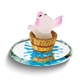 Glass Baron WEE Pig in Tub Handcrafted Glass Figurine
