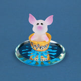 Glass Baron WEE Pig in Tub Handcrafted Glass Figurine