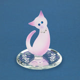 Glass Baron Pink Cat Handcrafted Glass Figurine
