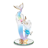 Glass Baron Mermaid and Turtle with Shells Handcrafted Glass Figurine