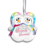Glass Baron FRIENDS FOREVER Snowmen Glass Ornament