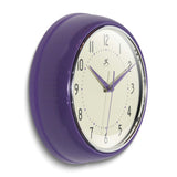 Retro Purple Metal Quartz Wall Clock with Silent Movement