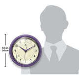 Retro Purple Metal Quartz Wall Clock with Silent Movement