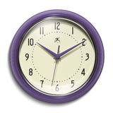 Retro Purple Metal Quartz Wall Clock with Silent Movement