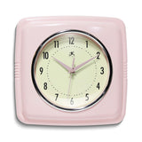 Square Retro Rose Blush Finish Metal Quartz Wall Clock with Silent Movement