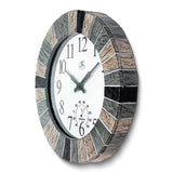 Faux Slate Stone Indoor and Outdoor Wall Clock with Thermometer