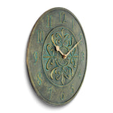 Blanc Fleur Aged Bronze Finish Indoor and Outdoor Water Resistant Wall Clock
