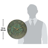 Blanc Fleur Aged Bronze Finish Indoor and Outdoor Water Resistant Wall Clock