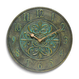 Blanc Fleur Aged Bronze Finish Indoor and Outdoor Water Resistant Wall Clock