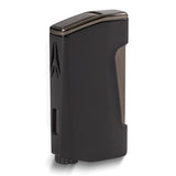 Lotus Chroma Glossy Black and Gunmetal Double Angled Flame Lighter with Fold-out Cigar Punch