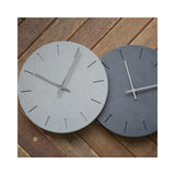 Black Acrylic with Concrete Finish Battery Operated Quartz Wall Clock with Silent Movement