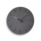 Black Acrylic with Concrete Finish Battery Operated Quartz Wall Clock with Silent Movement