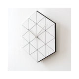 Black Hexagon Wire Acrylic and Wood Quartz Wall Clock with Silent Movement