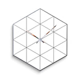 Black Hexagon Wire Acrylic and Wood Quartz Wall Clock with Silent Movement