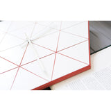 Red Hexagon Wire Acrylic and Wood Quartz Wall Clock with Silent Movement