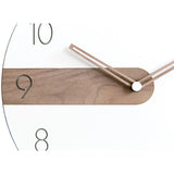 White Acrylic with Walnut Accent Quartz Wall Clock with Silent Movement
