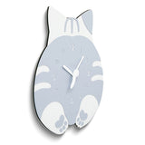 Blue and White Cat Quartz Wall Clock
