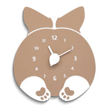 Pink and White Dog Quartz Wall Clock