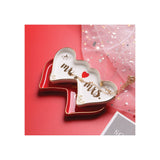 Double Heart MR AND MRS White with Gold-tone Ceramic Trinket Dish