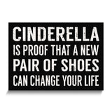 Cinderella is Proof That a New Pair of Shoes Can Change Wooden Wall Plaque