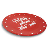 HOLIDAY CALORIES DON'T COUNT Red Ceramic Cookie Tray