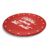 HOLIDAY CALORIES DON'T COUNT Red Ceramic Cookie Tray