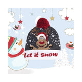 LET IT SNOW Reindeer LED Lighted Beanie Hat