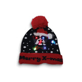 MERRY XMAS Dog with Sunglasses LED Lighted Beanie Hat