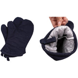 Dark Blue Denim Adult Apron with Oven Mitts