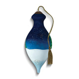 Neqwa Art Santa Peddling Fun by Emma Leach Hand-painted Glass Ornament