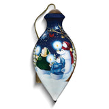 Neqwa Art Come All Ye Faithful by Sandi Gore Evans Hand-painted Glass Ornament