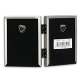 Pewter Portrait Hinged Brushed and Beaded 2x3 Double Photo Frame