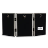 Pewter Portrait Hinged Brushed and Beaded 3x5 Triple Photo Frame