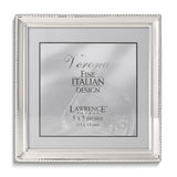 Silver-tone Polished Beaded 5x5 Photo Frame